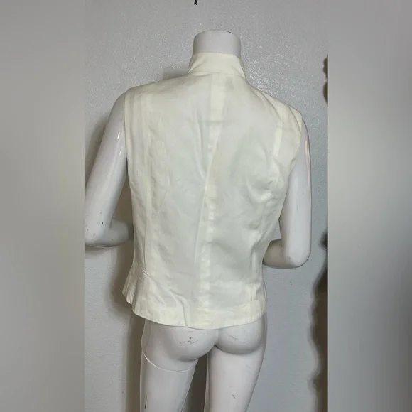 💯cotton Elegant White Buttoned Women's Vest - Picture 3 of 10
